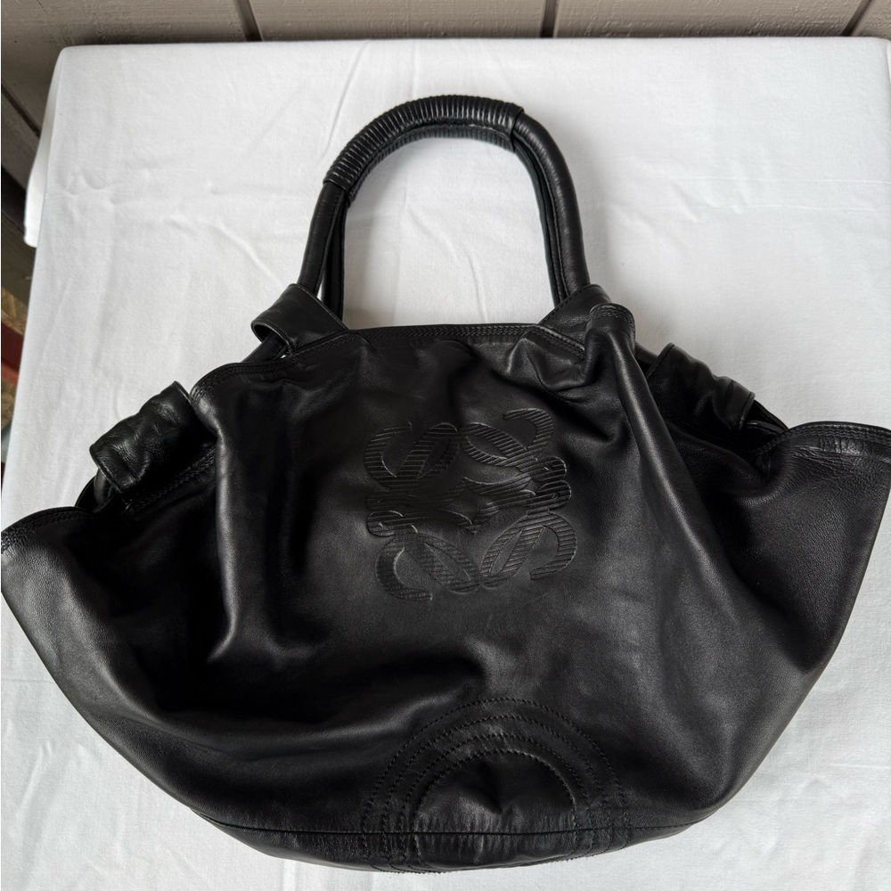 Loewe Lambskin Leather Hobo Black Woman’s Bag